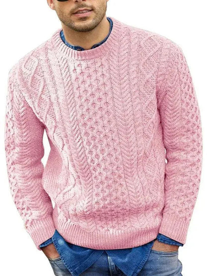 Stylische Herrenpullover Kabel Hals Design