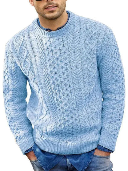 Stylische Herrenpullover Kabel Hals Design