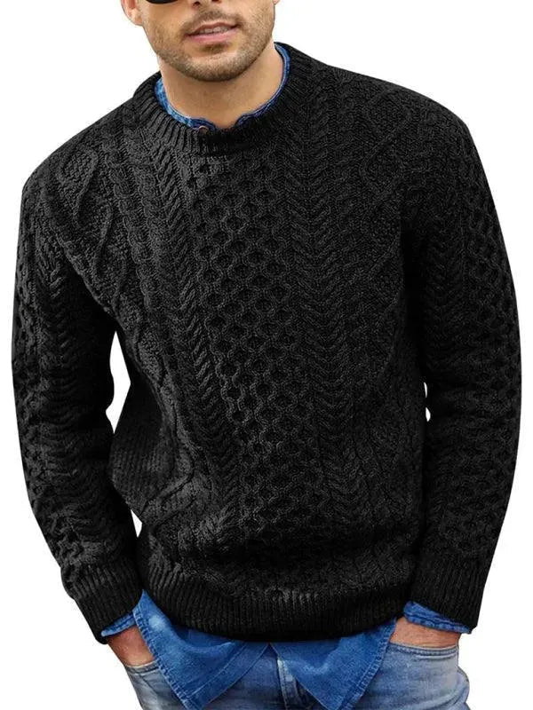 Stylische Herrenpullover Kabel Hals Design