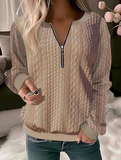 Kuschelige Strickpullover Rundhals Frauen