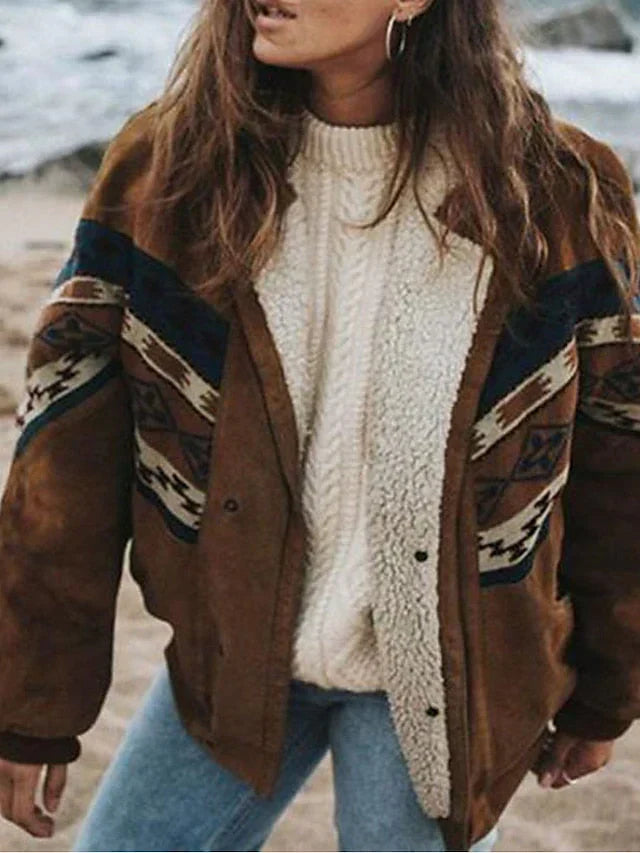 Eleganter Wintermantel Retro Plüsch Warm - IdealeKleiden