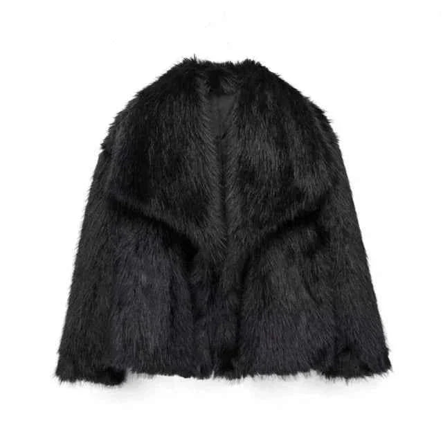 Faux-Fell Wintermantel Elegance