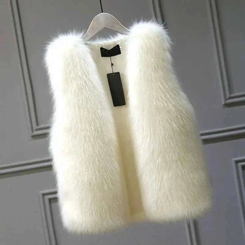 Faux-Pelz-Vest Damen Elegant - IdealeKleiden