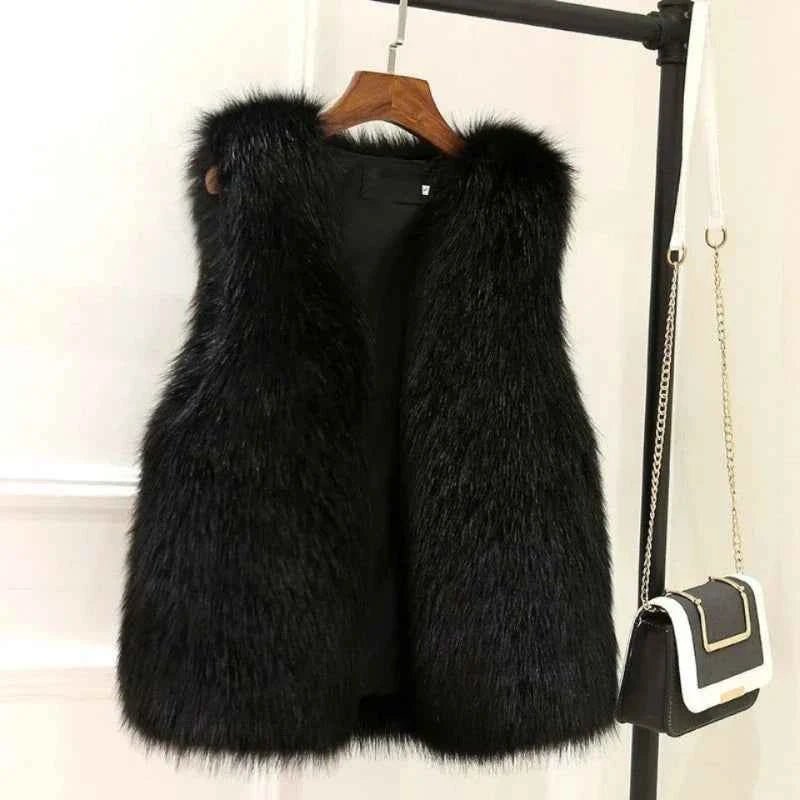 Faux-Pelz-Vest Damen Elegant