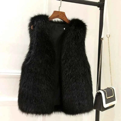 Faux-Pelz-Vest Damen Elegant