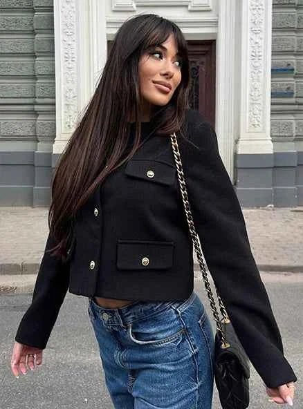 Klassische Lederjacke Vintage Look