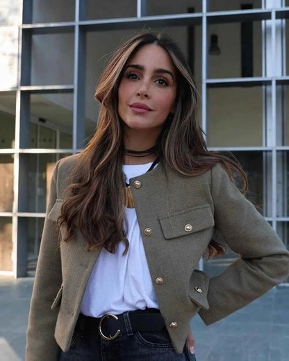 Klassische Lederjacke Vintage Look