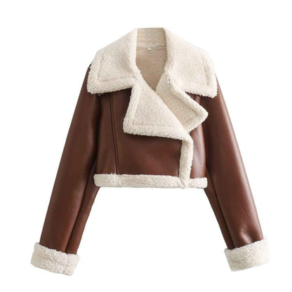 Kurze Teddyjacke Weich Fleece