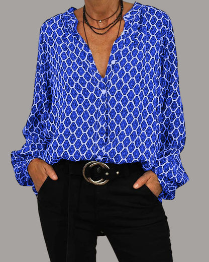 Elegante Bluse V-Ausschnitt Damen