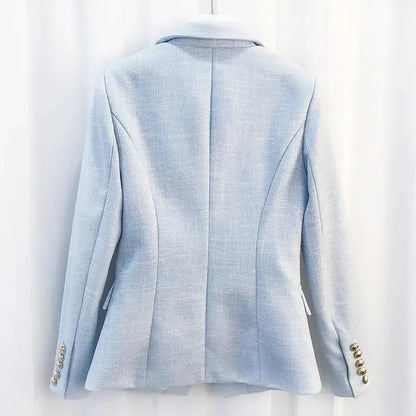 Elegant Doppelreiher Blazer Damen - Lässig - Einfarbig - IdealeKleiden