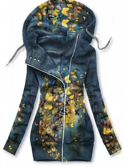 Damen Cardigan Schmetterlings Muster Trendy - IdealeKleiden