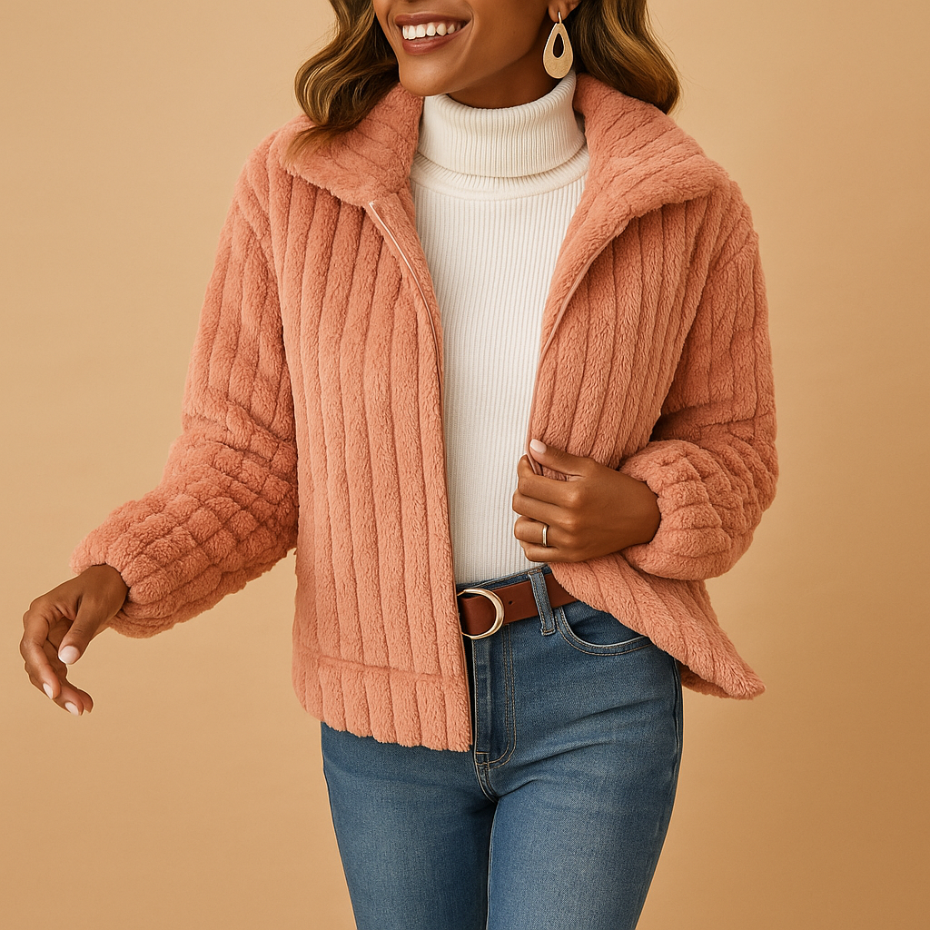 Kuschelige Teddyjacke Damen Modisch