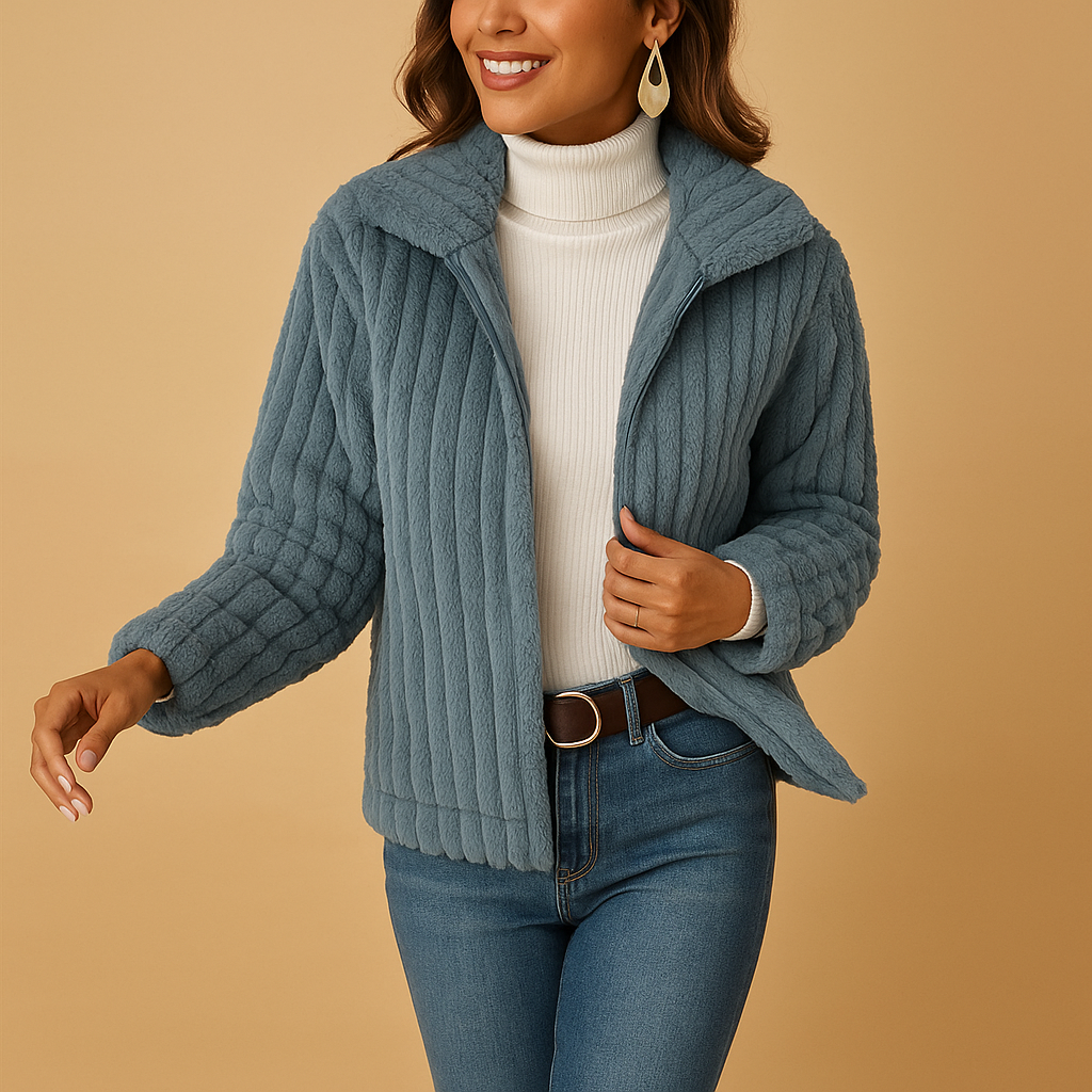Frauen Fleecejacke Stehkragen Warm Herbstmodell