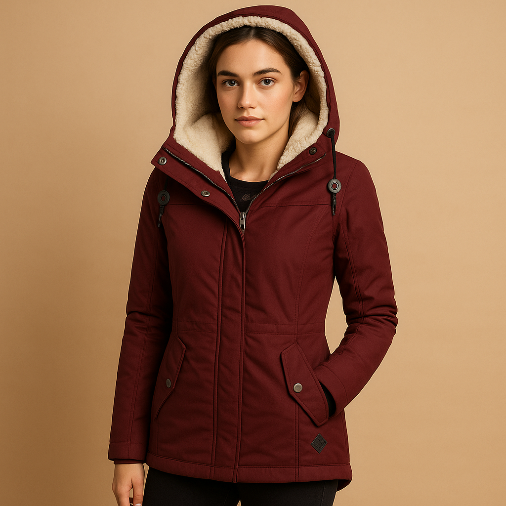 Stilvolle Damen Winterjacke Kapuze Modisch