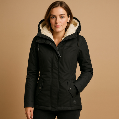 Stilvolle Damen Winterjacke Kapuze Modisch
