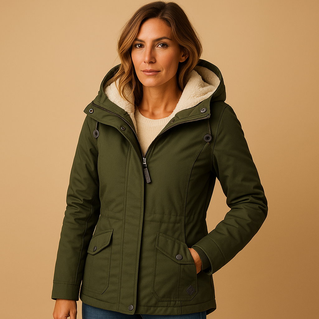 Stilvolle Damen Winterjacke Kapuze Modisch