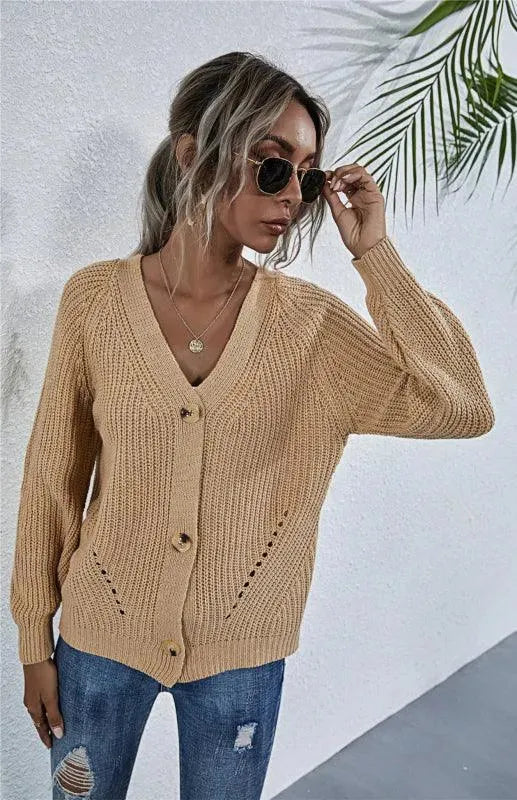 Damenschal Strickjacke Knöpfe