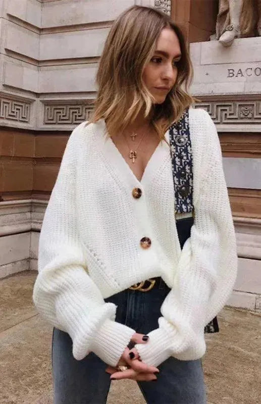 Damenschal Strickjacke Knöpfe