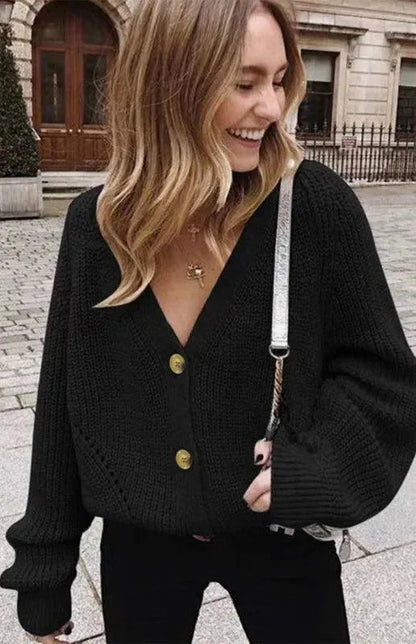 Damenschal Strickjacke Knöpfe