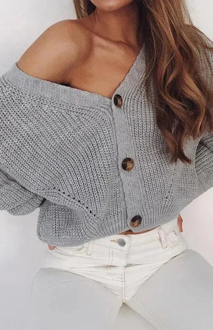 Damenschal Strickjacke Knöpfe