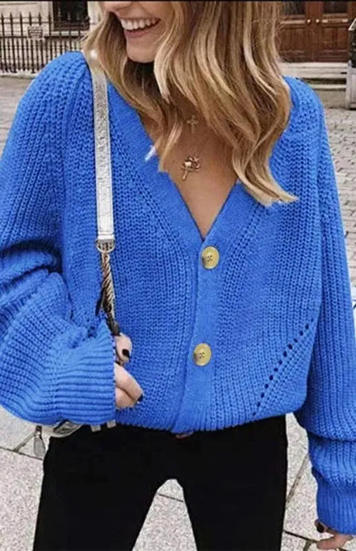 Damenschal Strickjacke Knöpfe