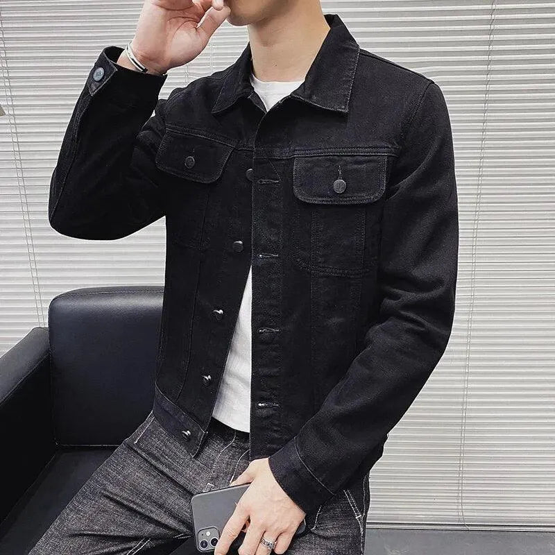 Modische Denim Jacke Herren Revers Style