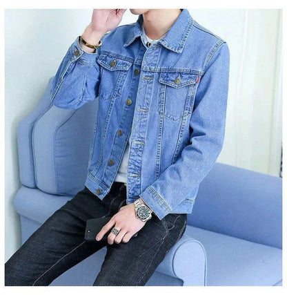 Modische Denim Jacke Herren Revers Style