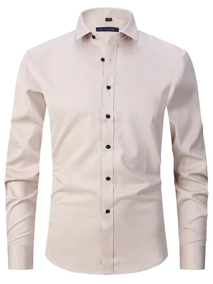 Herren Slim Fit Hemd Stretch Bügelfrei Modern
