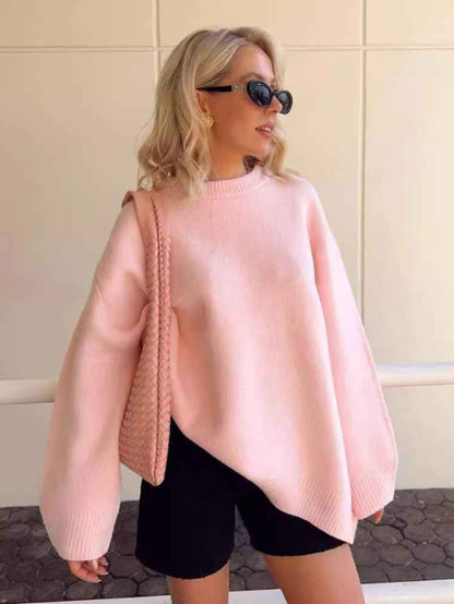 Bequemer Oversize-Pullover Rundhals Casual Style