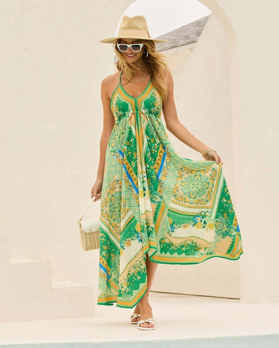 Sommerkleid Boho Chic mit Rüschen Saum - IdealeKleiden