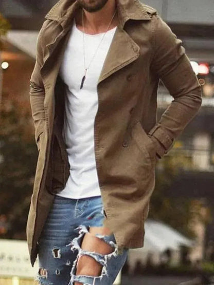 Herren Wintermantel Slim Fit Elegant Lang