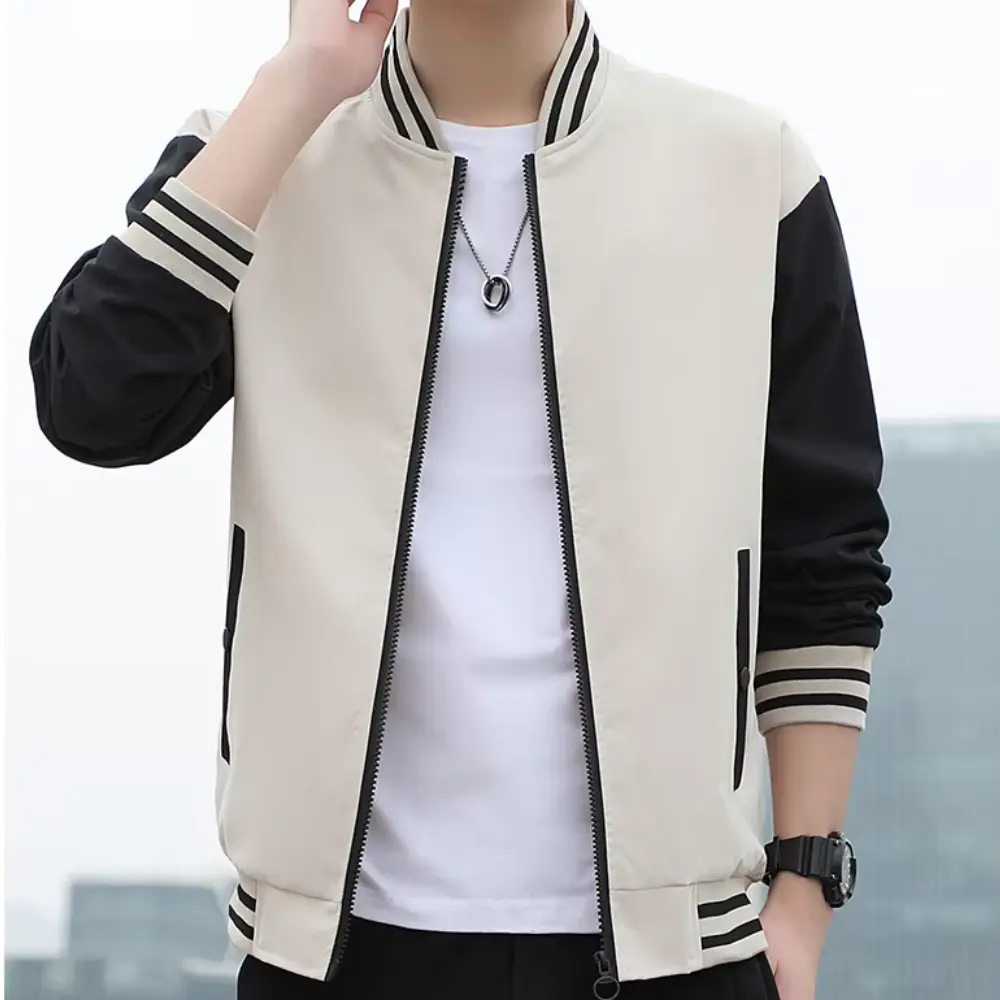 Modische Varsity-Jacke Streifen Design