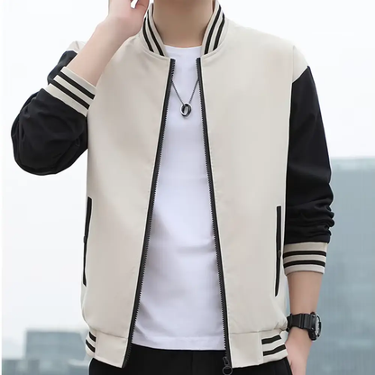 Modische Varsity-Jacke Streifen Design