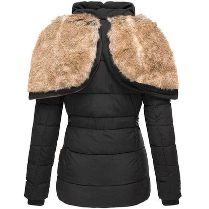 Warme Winterjacke Damen Fellfüllung Winddicht - IdealeKleiden