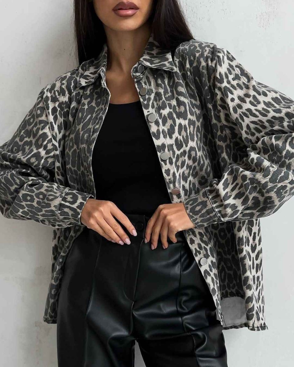 Leopardenjacke Damen Trendy Style - IdealeKleiden