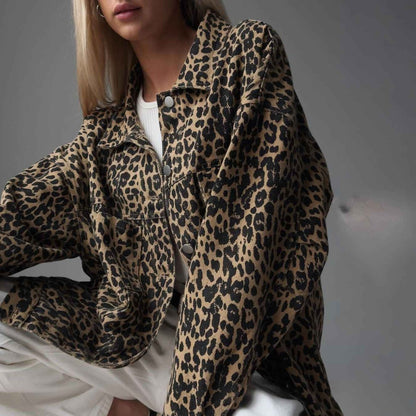 Leopardenjacke Damen Trendy Style