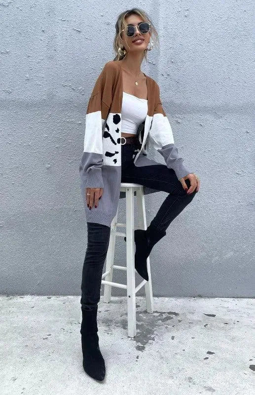 Modische Damen Pullover Strickjacke - IdealeKleiden