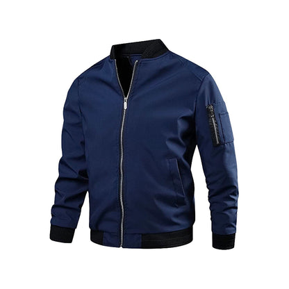 Stylische Herren Bomberjacke Leicht Reißverschluss