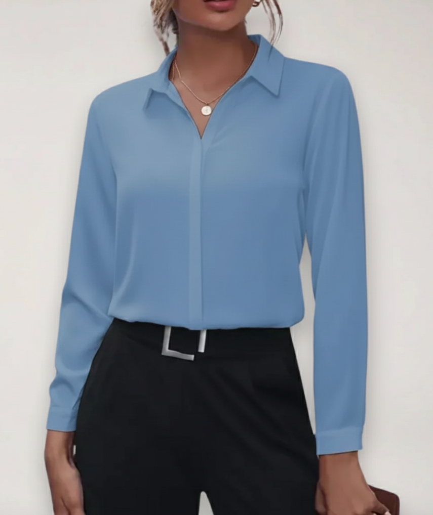 Damen Bluse Büro Modern Knopfdesign
