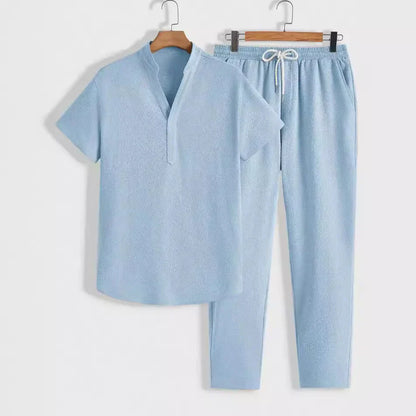 Herren Lounge Set Komfort Polohemd Hose