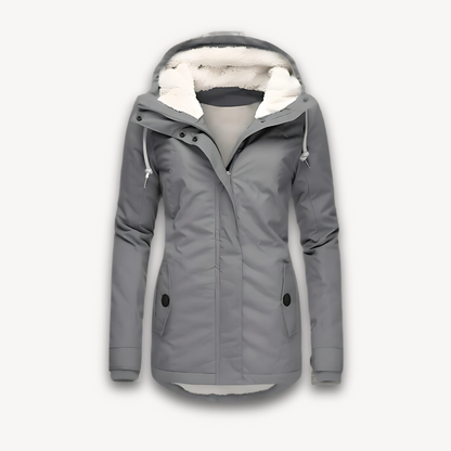 Damen Winterjacke Wasserdicht mit Kunstfellfutter