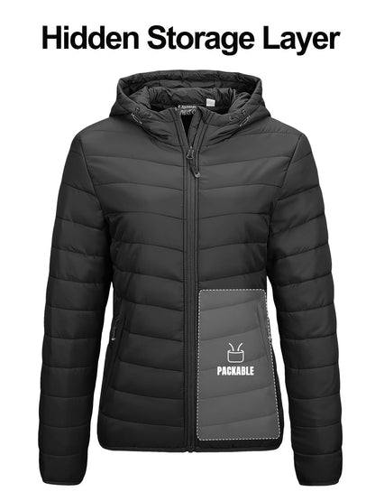 Praktischer Damen Windbreaker Leicht Kapuze