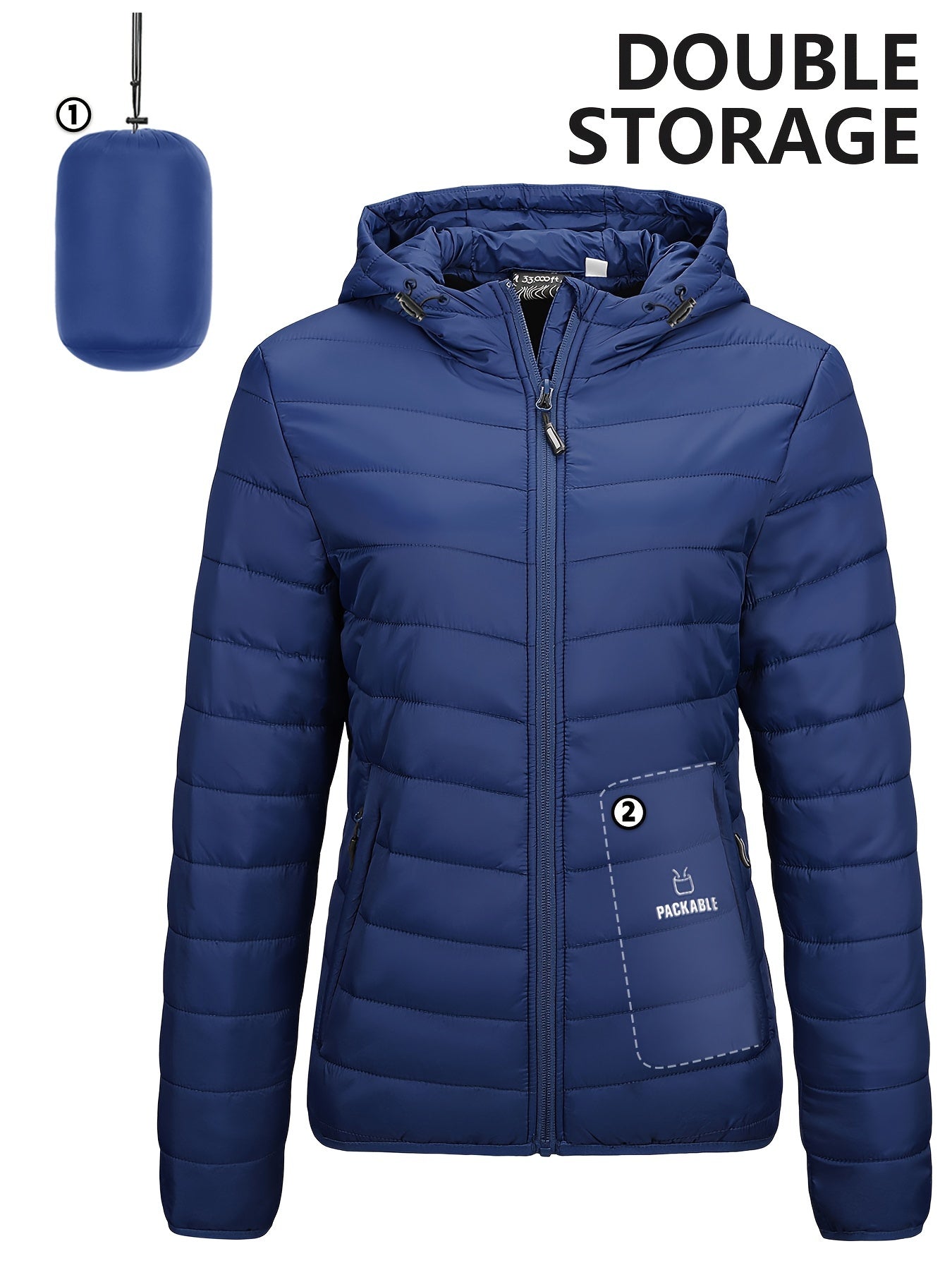 Praktischer Damen Windbreaker Leicht Kapuze