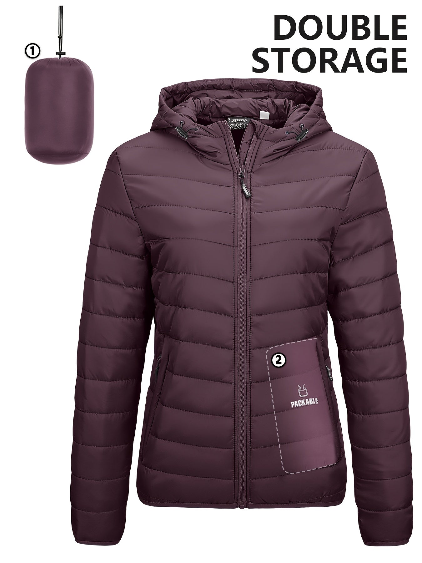 Praktischer Damen Windbreaker Leicht Kapuze