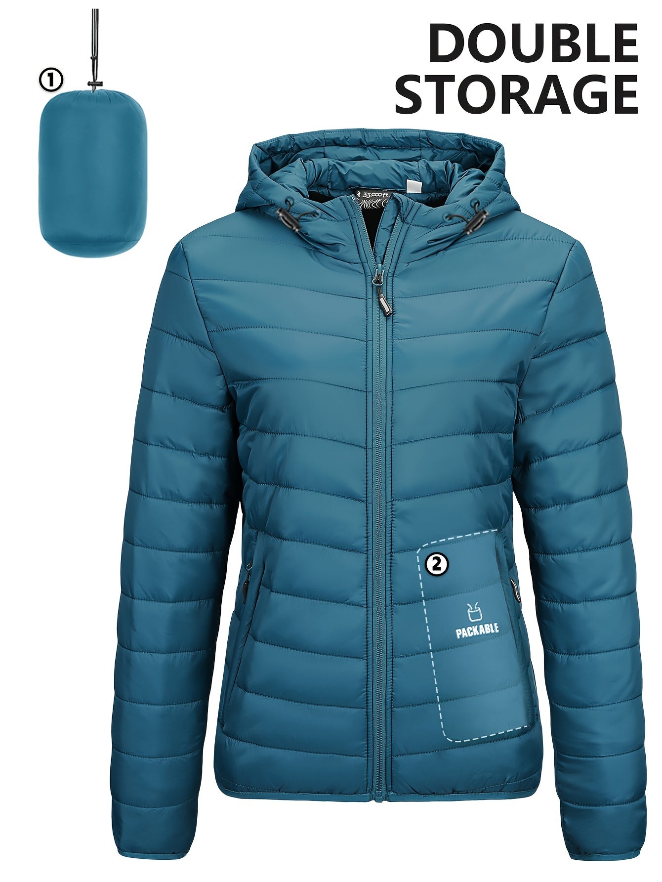 Praktischer Damen Windbreaker Leicht Kapuze