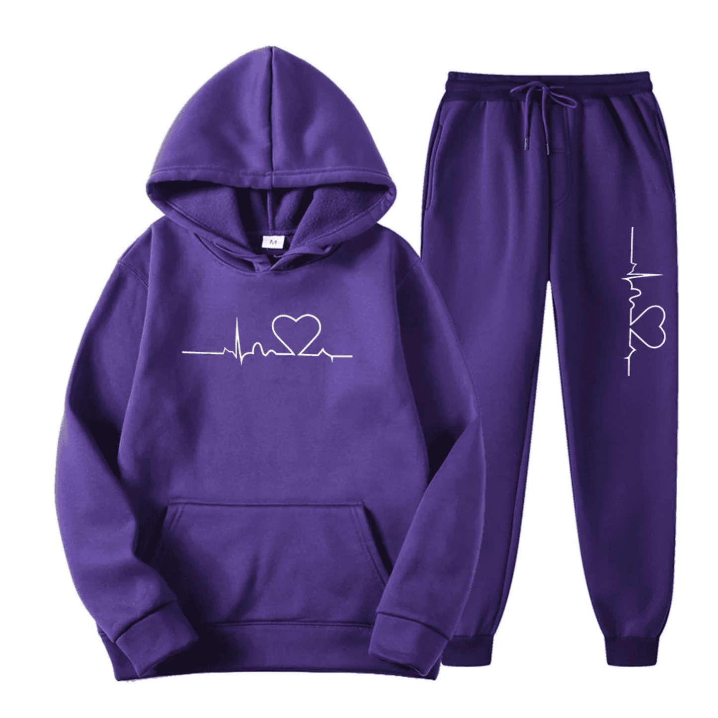 Damen Sportanzug Herz Design Hoodie Jogginghose Set