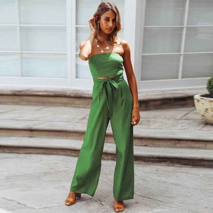 Boho Overall mit Schleife und Rüschen Oberteil