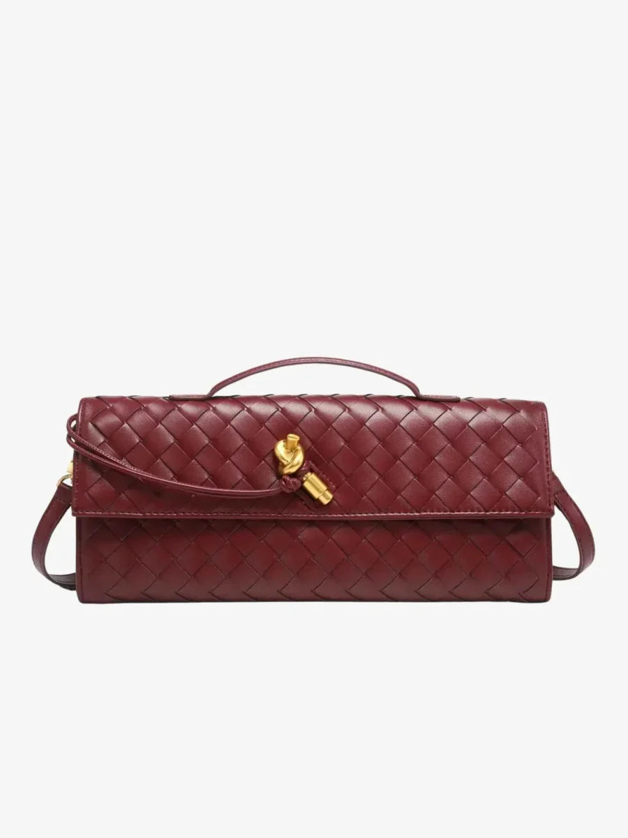 Geflochtene Schultertasche Damen Mode mit Tragegriff - IdealeKleiden