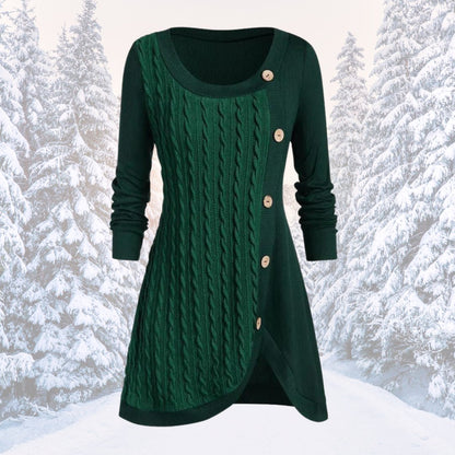 Damen Strickkleid Warm Elegant