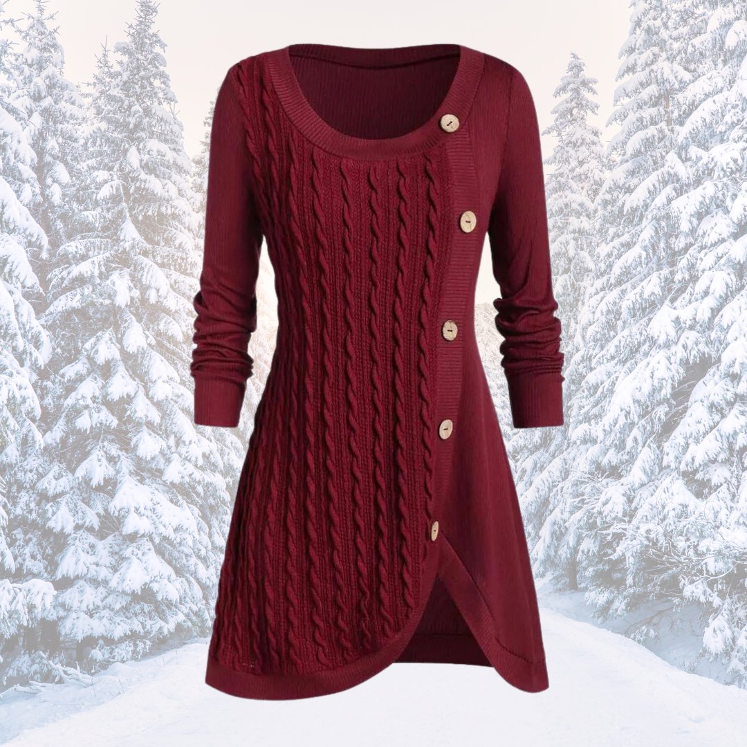 Damen Strickkleid Warm Elegant